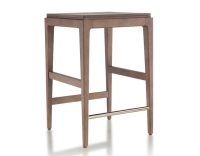 Tabouret de bar design H60 cm bois teinte noyer assise bois Tabouret de bar design H60 cm bois teinte noyer assise bois