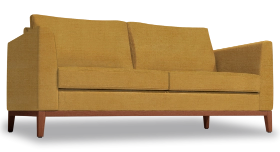 Canapé design 2,5 places tissu jaune