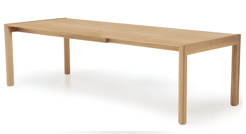 Extendable dining table for 8 to 12 people in oak with extension leaves natural wood finish 180x100 cm Extendable dining table for 8 to 12 people in oak with extension leaves natural wood finish 180x100 cm