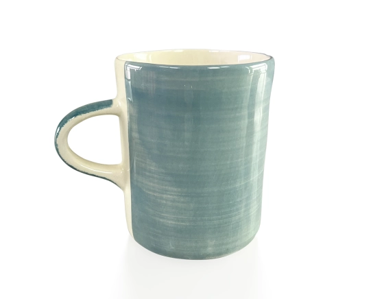 Plain light grey ceramic mug
