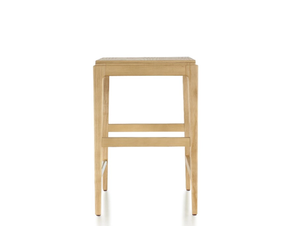 Taburete de bar de diseño H60 cm madera tinte natural asiento de madera