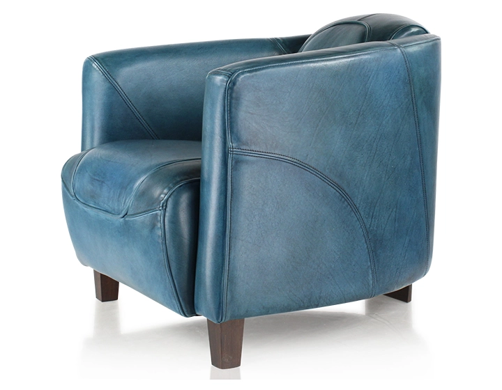 Fauteuil club cuir bleu Fauteuil club cuir bleu