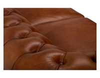 Canapé Chesterfield cuir 3 places marron clair accoudoirs cloutés Canapé Chesterfield cuir 3 places marron clair accoudoirs cloutés