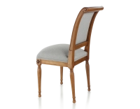 Chaise ancienne style directoire bois teinte ancienne et tissu gris clair Chaise ancienne style directoire bois teinte ancienne et tissu gris clair