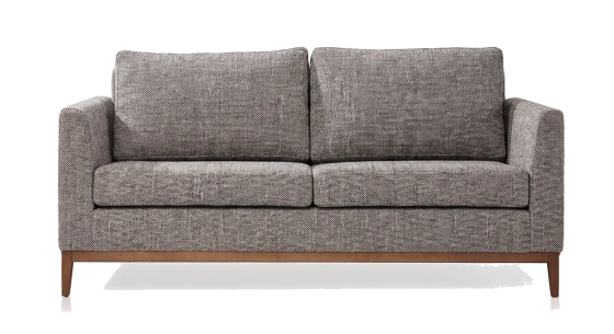 Canapé design 2,5 places tissu chiné marron