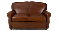 Canapé club cuir 2 places marron vintage Canapé club cuir 2 places marron vintage