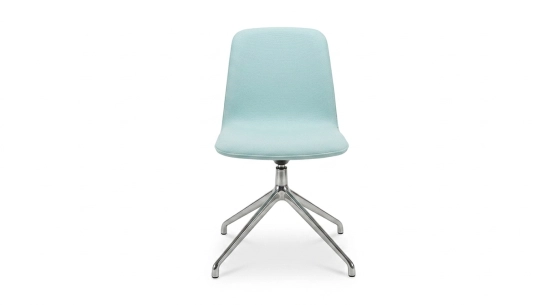 Office chair with 5 branches assise tissu bleu ciel