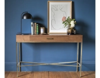 Console design en frêne teinte noyer 120 cm Console design en frêne teinte noyer 120 cm