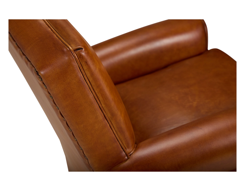 Fauteuil club cuir marron clair Fauteuil club cuir marron clair
