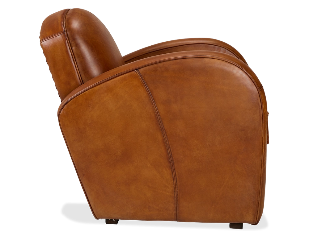 Fauteuil club cuir marron clair Fauteuil club cuir marron clair