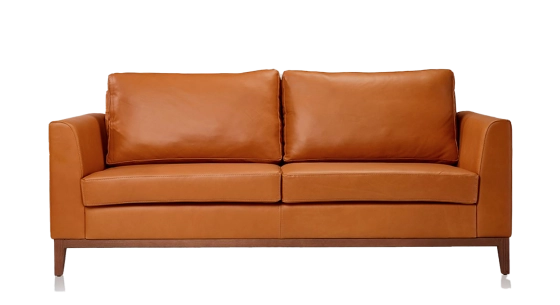 3 seater designer sofa chestnut leather