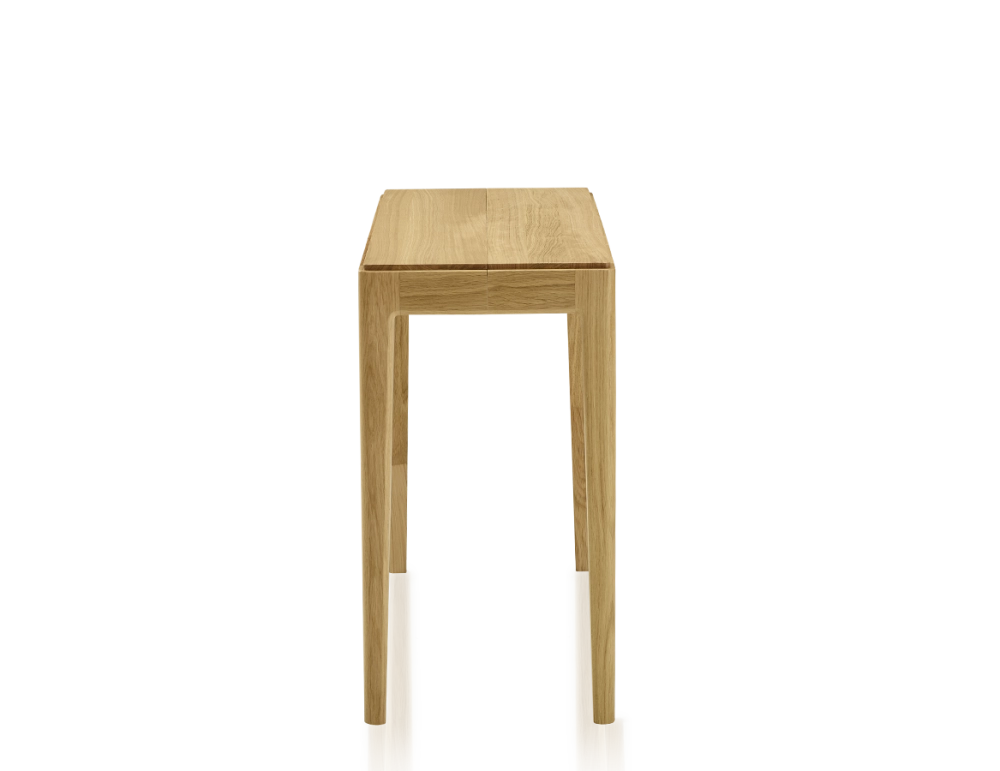 Walnut extendable console table with 2 extensions. natural finish 120x40 cm
