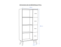 Bibliothèque en chêne bois teinte naturelle