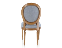 Chaise ancienne style Louis XVI bois teinte ancienne et tissu chevron bleu Chaise ancienne style Louis XVI bois teinte ancienne et tissu chevron bleu