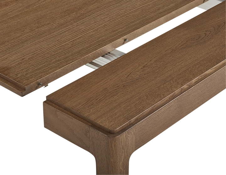 Console extensible en chêne avec 2 allonges teinte noyer 100x50 cm Console extensible en chêne avec 2 allonges teinte noyer 100x50 cm