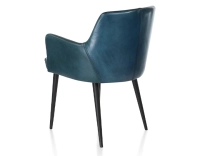 Vintage armchair with leather armrests blue Vintage armchair with leather armrests blue