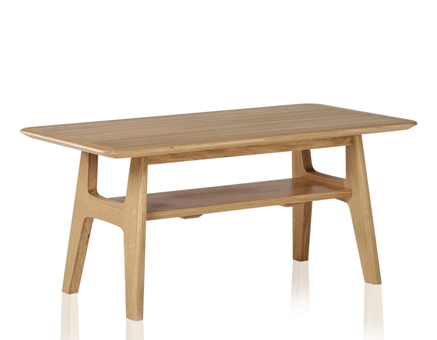 Table basse rectangulaire en chêne naturel 100x50 cm