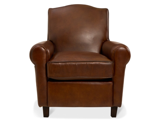 Fauteuil club cuir marron vintage