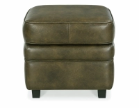 Pouf cuir vert olive
