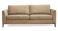 Canapé design 3 places tissu velours taupe clair