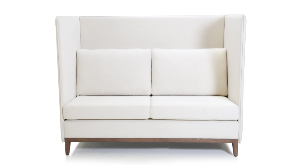 Canapé design alcôve tissu crème