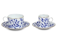 Tasse à thé avec soucoupe en porcelaine lot de 2 Tasse à thé avec soucoupe en porcelaine lot de 2