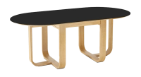 Table salle à manger en chêne et céramique 10 personnes avec bois teinte naturelle et plateau céramique noir unie 230x100 cm Table salle à manger en chêne et céramique 10 personnes avec bois teinte naturelle et plateau céramique noir unie 230x100 cm