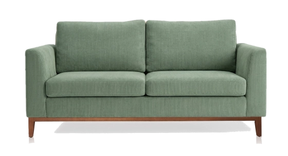 Canapé design 2,5 places tissu velours côtelé vert forêt