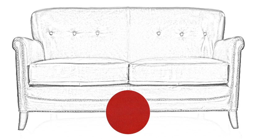 2 seater leather club sofa red studded armrests 2 seater leather club sofa red studded armrests