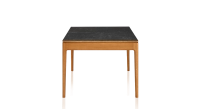 Table salle à manger en chêne et céramique 6 personnes avec bois teinte merisier et plateau céramique effet ardoise 140x100 cm Table salle à manger en chêne et céramique 6 personnes avec bois teinte merisier et plateau céramique effet ardoise 140x100 cm