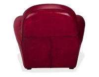 Fauteuil club cuir rouge carmin accoudoirs passepoil Fauteuil club cuir rouge carmin accoudoirs passepoil
