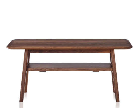 Rectangular walnut coffee table natural tint 100x50 cm 100x50 cm