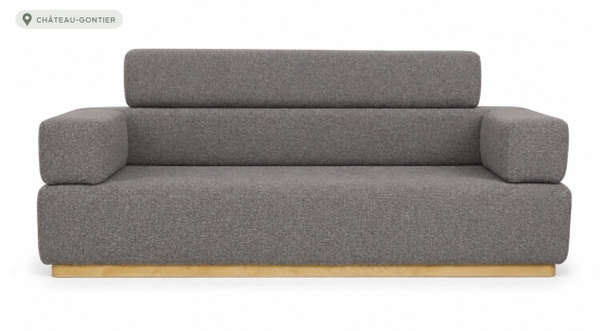 Canapé design tissu chiné brun