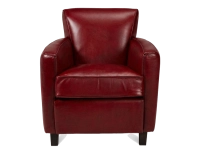 Fauteuil club cuir rouge carmin