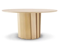Table salle à manger ronde en chêne 6 à 8 personnes teinte naturelle 120 cm