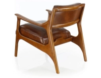 Fauteuil scandinave cuir marron vintage Fauteuil scandinave cuir marron vintage
