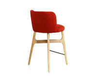 Tabouret de bar h60 cm bois teinte naturelle assise tissu orange brulé Tabouret de bar h60 cm bois teinte naturelle assise tissu orange brulé