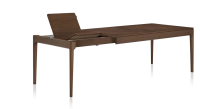 Table extensible 6 à 10 personnes en chêne et céramique allonges bois avec bois teinte marron foncé et plateau céramique brun oxydé 140x90 cm Table extensible 6 à 10 personnes en chêne et céramique allonges bois avec bois teinte marron foncé et plateau céramique brun oxydé 140x90 cm