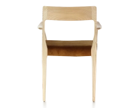 Chaise scandinave avec accoudoirs bois teinte naturelle assise tissu velours bronze Chaise scandinave avec accoudoirs bois teinte naturelle assise tissu velours bronze