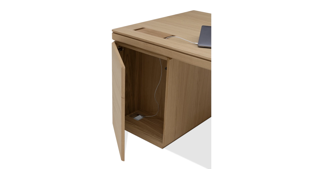 Bureau de direction chêne teinte naturelle plateau bois 250x100 Bureau de direction chêne teinte naturelle plateau bois 250x100