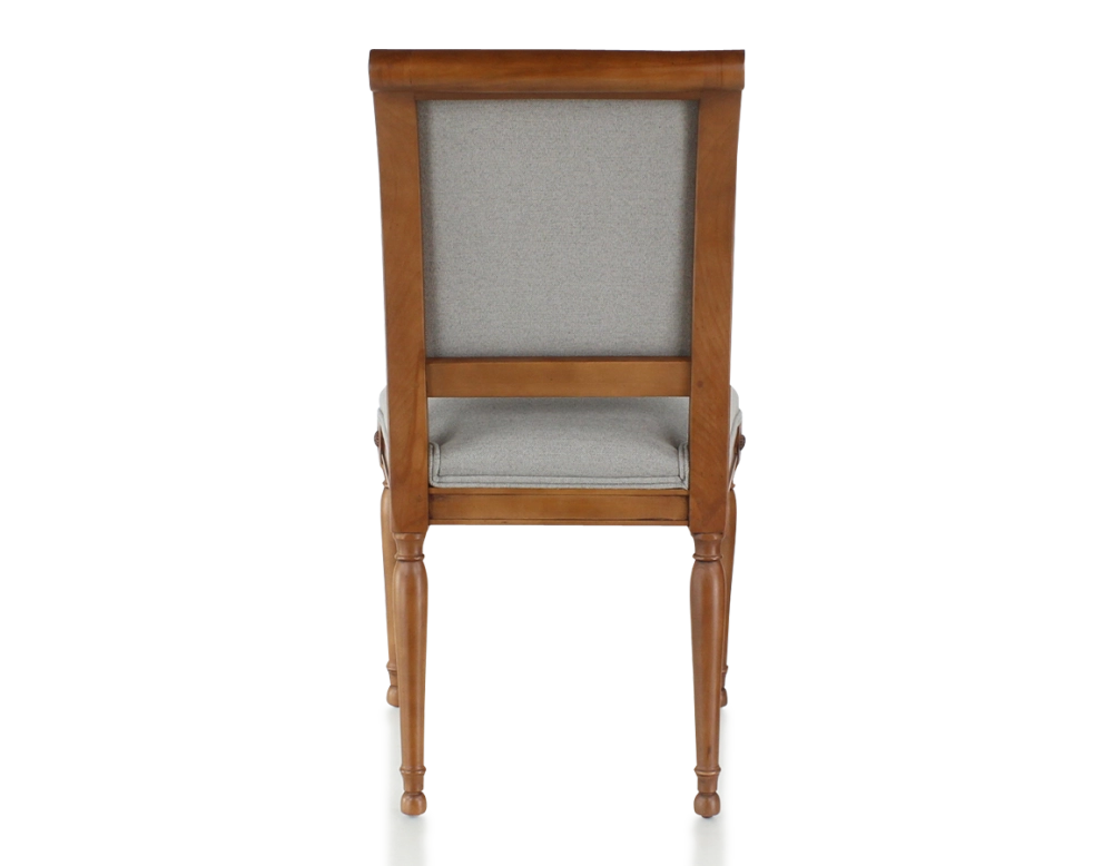 Chaise ancienne style directoire bois teinte ancienne et tissu gris clair Chaise ancienne style directoire bois teinte ancienne et tissu gris clair