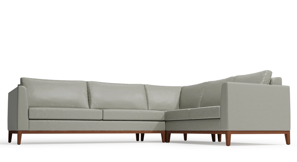 5-seater corner sofa pearl grey leather (2g - a - 2d) 5-seater corner sofa pearl grey leather (2g - a - 2d)