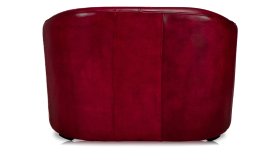 Canapé club cuir 2 places rouge carmin