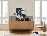 Buffet 3 portes en chêne bois teinte naturelle Buffet 3 portes en chêne bois teinte naturelle