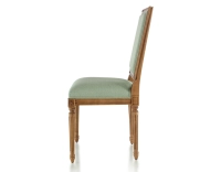 Chaise ancienne style Louis XVI bois teinte ancienne et tissu vert sauge Chaise ancienne style Louis XVI bois teinte ancienne et tissu vert sauge