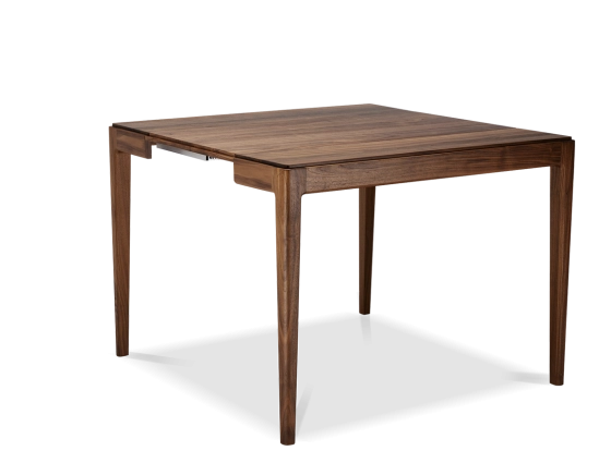 Walnut extending console table with 2 extension leaves natural tint 120X50 cm