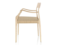 Chaise scandinave avec accoudoirs bois teinte naturelle assise corde Chaise scandinave avec accoudoirs bois teinte naturelle assise corde