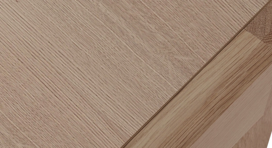 Extendable dining table for 8 to 14 people in oak with extension leaves natural wood finish 210x100 cm