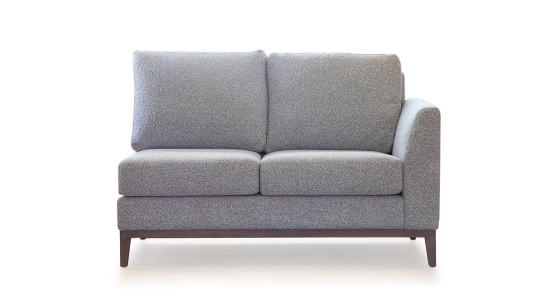 Module droit 3 places tissu bouclé taupe clair