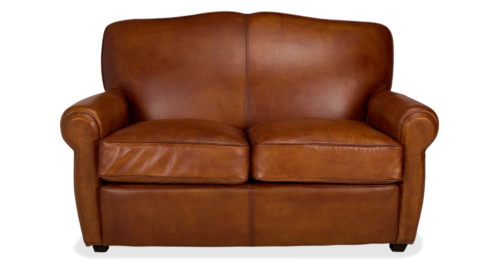Canapé club cuir 2 places marron clair Canapé club cuir 2 places marron clair